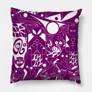 alien mask in soccer game ecopop Pillow