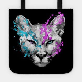 Dramabite Watercolor mountain lion artsy watercolour cougar painting Tote