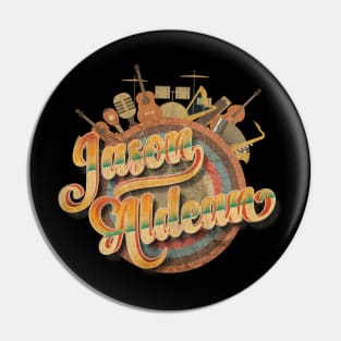 Tour Music Designs Vintage Retro - Jason Aldean Pin