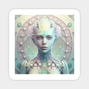 Portrait in Pastel Colors of A Fractal Robot Magnet