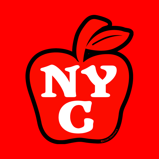 NYC Red and Black Big Apple by FireflyCreative