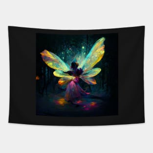shiny fairy dancing through magic forest Tapestry