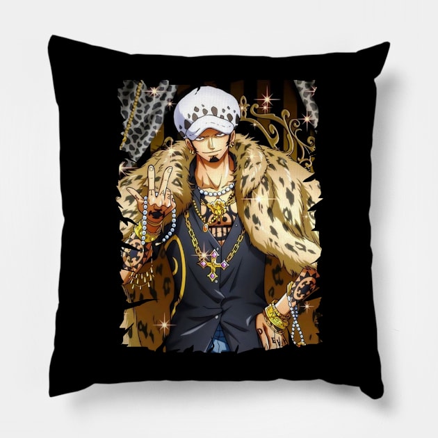 TRAFALGAR D. WATER LAW MERCH VTG Pillow by citrus_sizzle