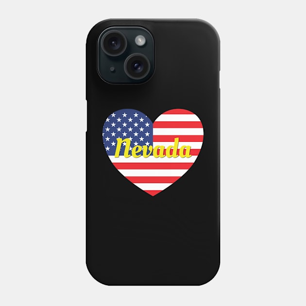 Nevada American Flag Heart Phone Case by DPattonPD