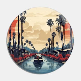 Xochimilco Mexico Vintage Poster Tourism Pin