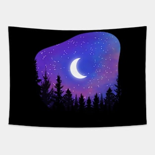 Purple Starry Night Sky Tapestry