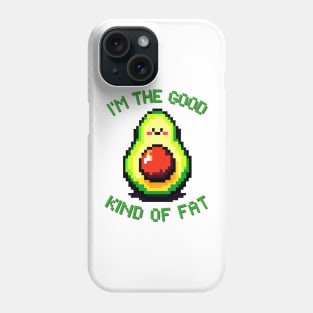 Pixelated Avocado: Retro 8-Bit Health Humor Phone Case