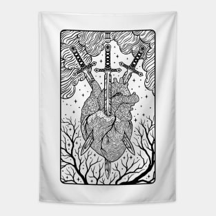 Tarot card - Three Of Swords Tapestry