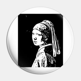 Girl with a Pearl Earring | Johannes Vermeer | Line art Pin