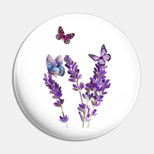 Lavender Butterflies Pin