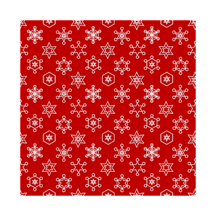 Assorted Snowflakes on Red Repeat 5748 T-Shirt