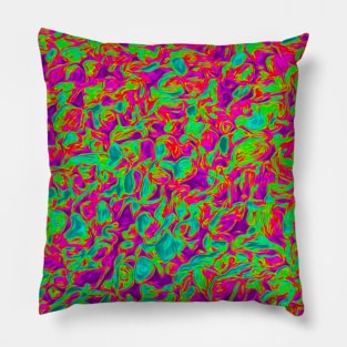 Fluro organic digital pebbles Pillow