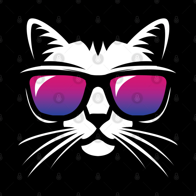 Bisexual Pride Flag Cat Sunglasses LGTB Equality by BrightGift