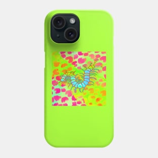 Pretty Centipede | Cheetah Print (Deep Pink/Chartreuse) Phone Case