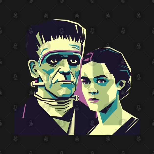 Wpap Frankenstein and Bride by MercurialMerch