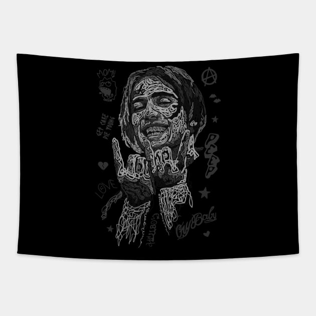 Lil peep scribble art Tapestry by BAJAJU