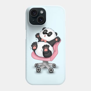 Cute Panda On Working Chair Phone Case