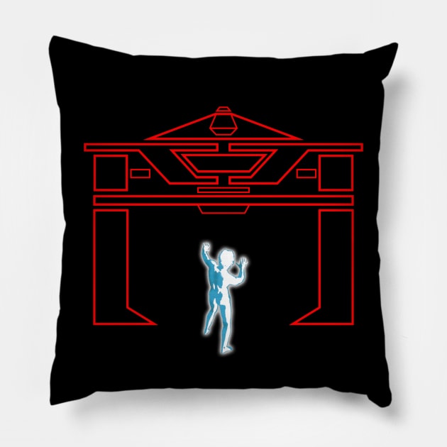 Rush - Starman with Tron Recognizer T-Shirt Pillow by RetroZest