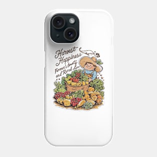 Rustic Charm: Farmer's Smile Radiates Happiness with Harvest's Bounty Phone Case