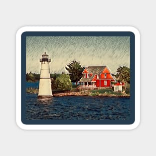 Cottage & Lighthouse 2 Magnet