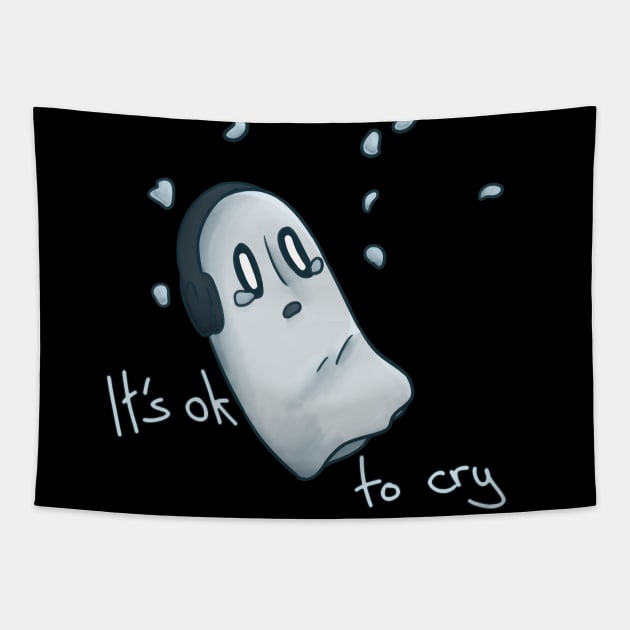 It's ok to cry - Napstablook Tapestry by Sir.Ji