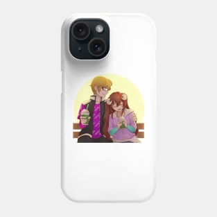 Couple Anime Bench Sweet Cute Phone Case