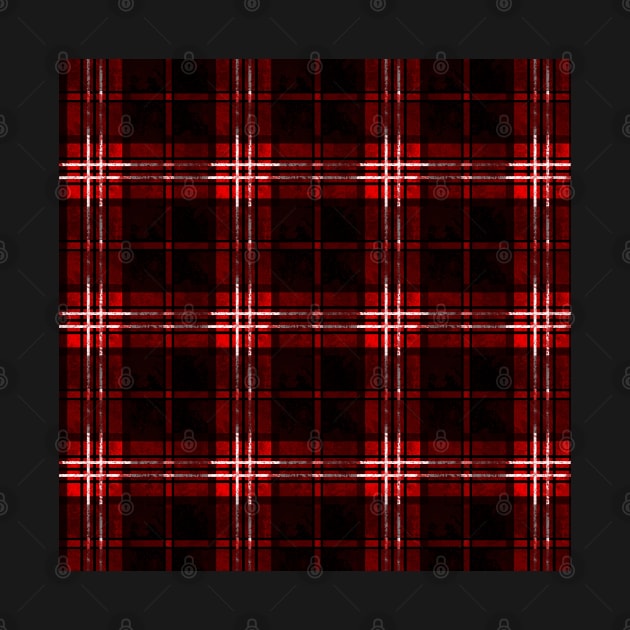 Red Black Plaid Tartan Pattern by DeneboArt