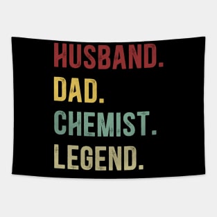 Chemist Funny Vintage Retro Shirt Husband Dad Chemist Legend Tapestry