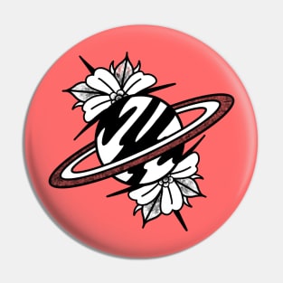 Saturn Planet Flowers Pin