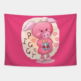 Piggy Cartoon Tapestry