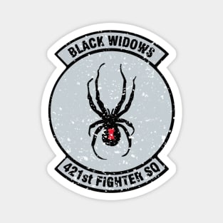 421st Fighter SQ "Black Widows" Vintage Insignia Magnet