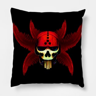 War Skull with Angelic Wings Pillow