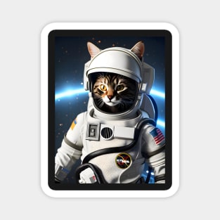 Astronaut Cat - Modern Digital Art Magnet