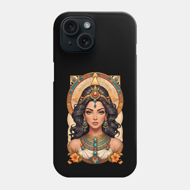 Cleopatra Queen of Egypt retro vintage floral design Phone Case by Neon City Bazaar