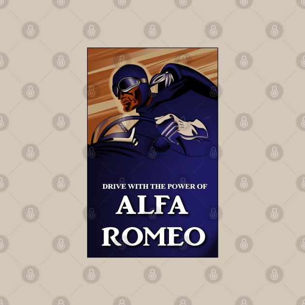 Alfa Romeo Vintage Poster Solid Design by fmDisegno