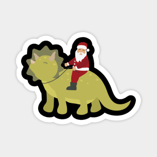 Santa riding a dinosaur Magnet