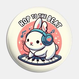 funny musician rabbit Pin