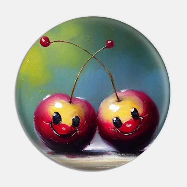 Cute Happy Cherries Pin by Walter WhatsHisFace