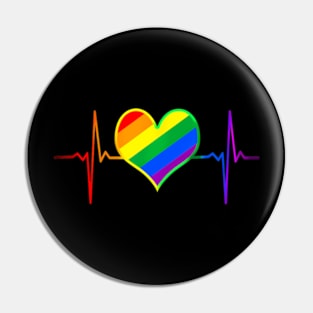 Pride Heart Beat Pulse LGBTQ Community Pride Month Pin