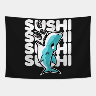 Shark Sushi Nigiri Kawaii Neko Anime Japanese design Tapestry