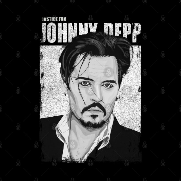 Justice for Johnny Depp Poster BW by ActiveNerd