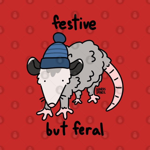 Festive but feral possum by 2Birds1Pencil