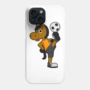 Horse as Soccer player with Soccer ball Phone Case