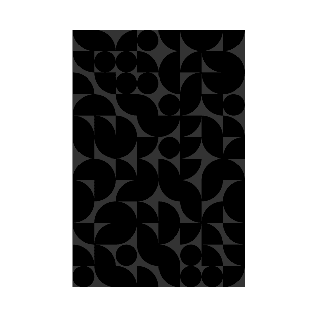 Black Colored Geometric Pattern - Shapes #8 by Trendy-Now