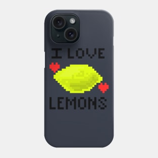 I love lemons pixel Phone Case