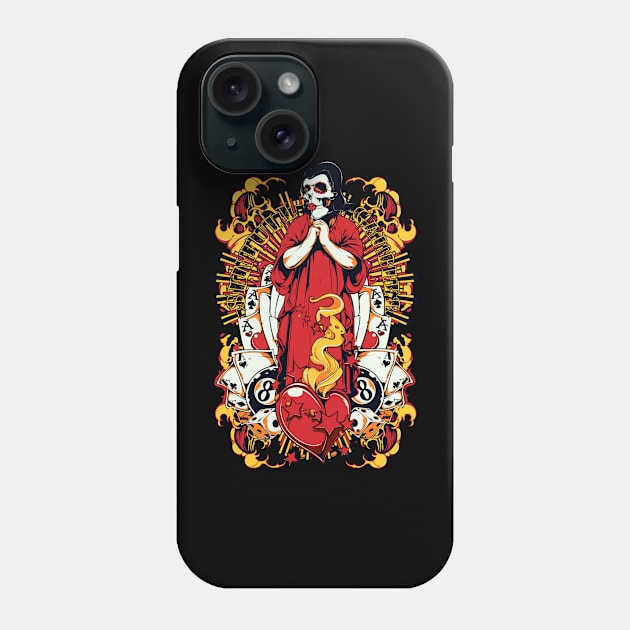 zombie in red costume and heart Phone Case by MuftiArt