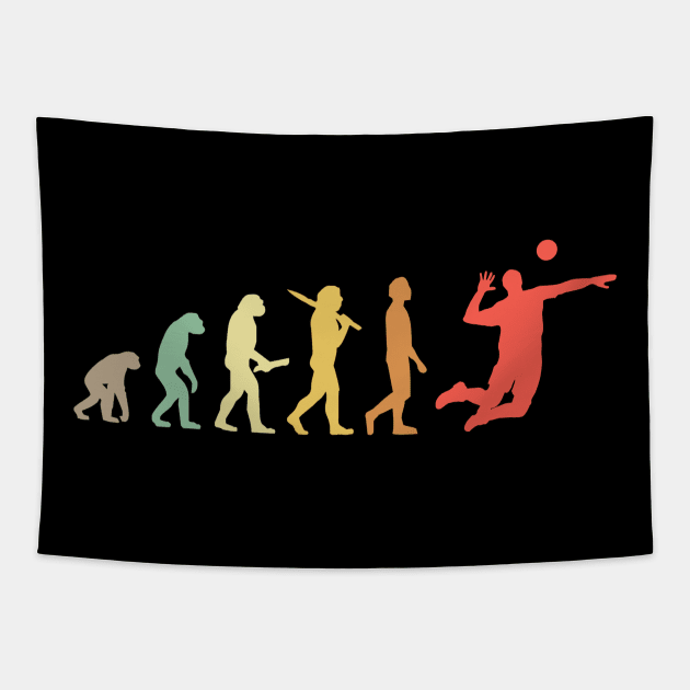 Retro Volleyball Evolution Gift For Volleyball Players Tapestry by OceanRadar