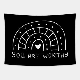 You Are Worthy | Line Art Design Tapestry