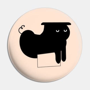 Airplane Ears Black Cat Pin