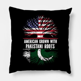 American Grown with Pakistani Roots USA Flag Pillow